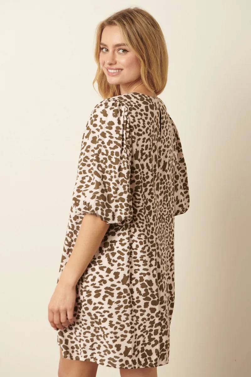 Mittoshop Animal Print Puff Sleeve Mini Dress - Image 4