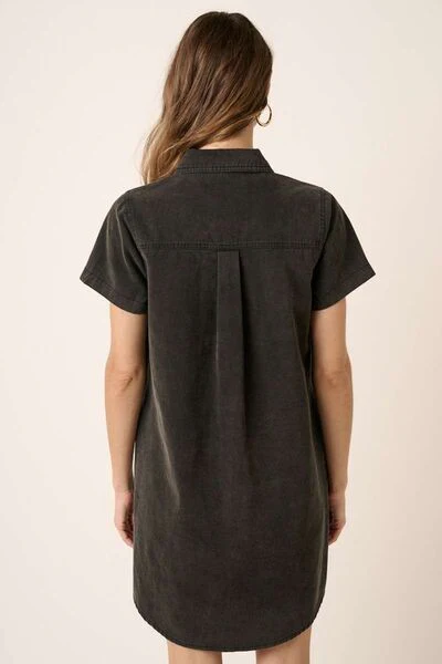 Mittoshop Button Detail Collared Neck Short Sleeve Shirt Dress - Image 5