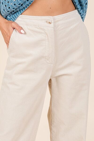 Mittoshop Corduroy Back Elastic Waist Pants