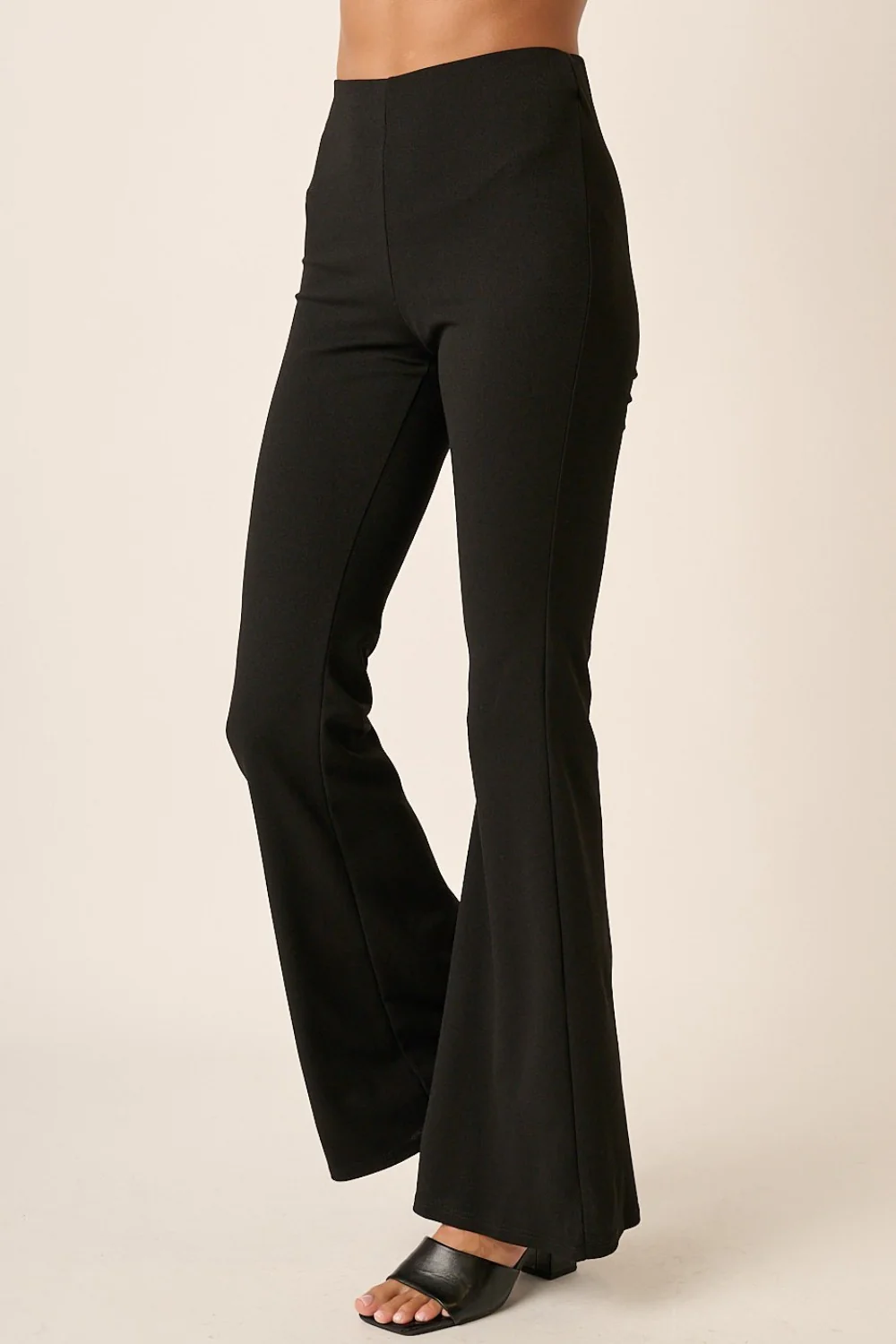 Mittoshop Crepe Knit Elastic Waist Flare Leg Pants - Image 3