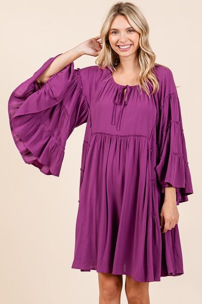 Mittoshop Frill Tie Neck Bell Sleeve Dress - Image 4