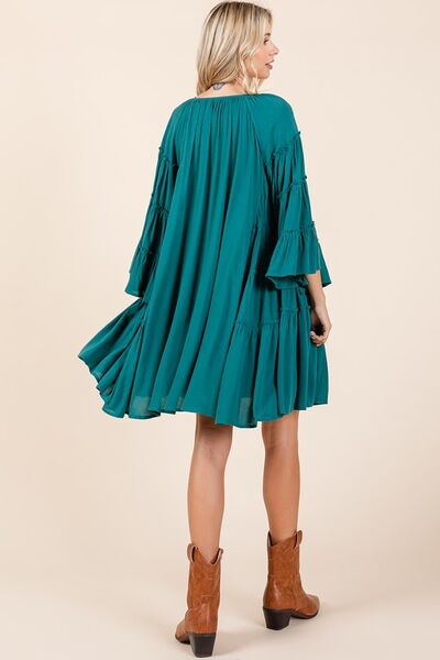 Mittoshop Frill Tie Neck Bell Sleeve Dress - Image 6