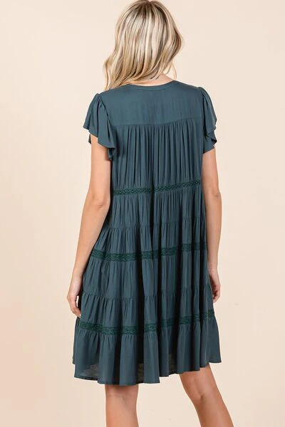 Mittoshop Lace Detail Ruffled Button Down Tiered Dress - Image 4