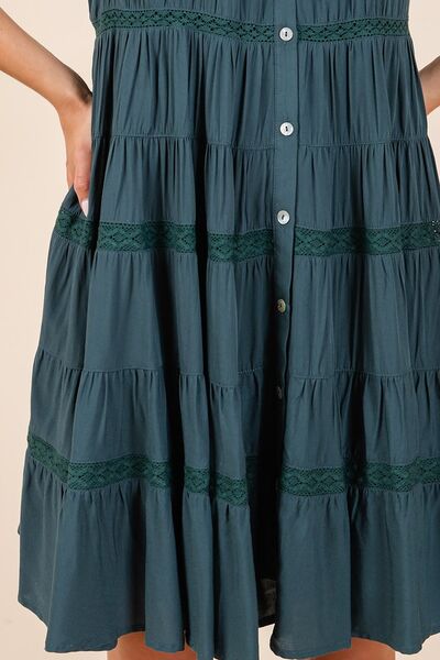 Mittoshop Lace Detail Ruffled Button Down Tiered Dress - Image 7