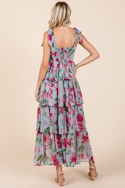 Mittoshop Layered Floral Sweetheart Neck Maxi Dress - Image 2