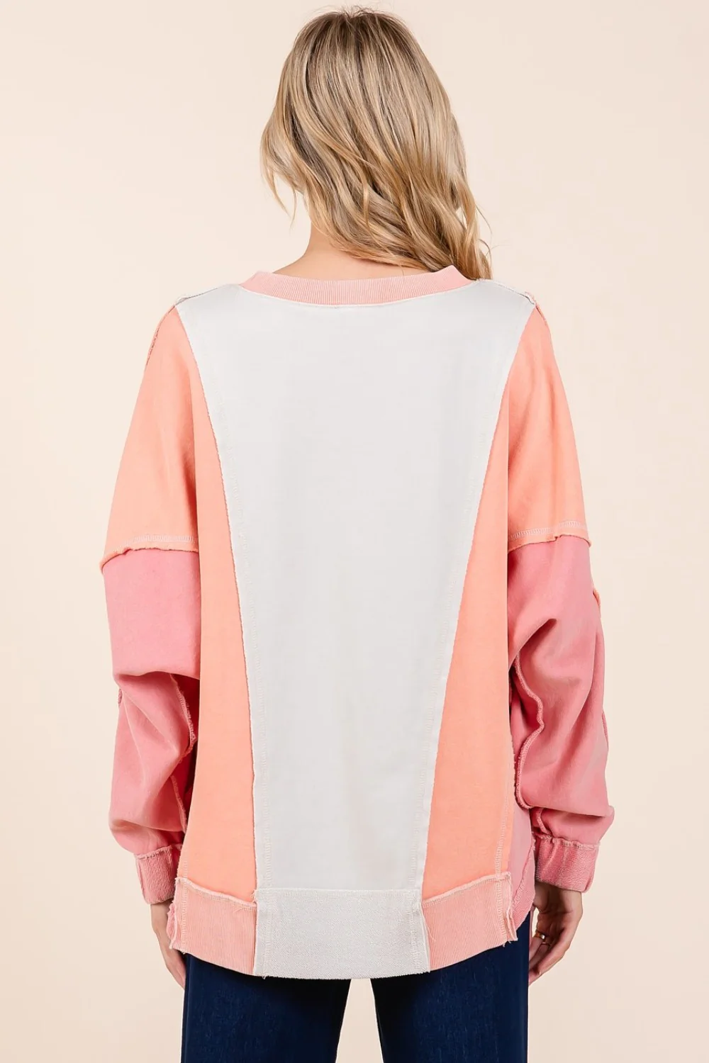 Mittoshop Mineral Wash Color Block Sweatshirt - Image 2