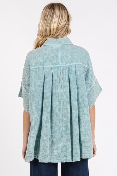 Mittoshop Mineral Wash Gauze Oversized Short Sleeve Shirt - Image 2