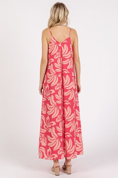 Mittoshop Printed V-Neck Maxi Cami Dress with Pockets - Image 4