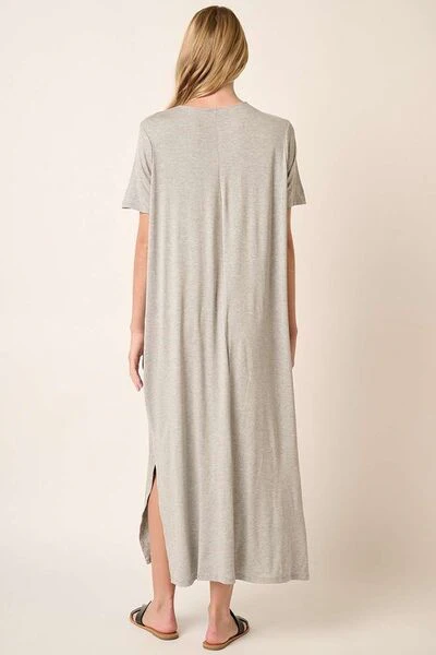 Mittoshop Side Slit Round Neck Short Sleeve Dress - Image 2