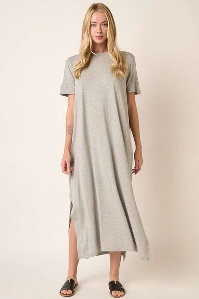 Mittoshop Side Slit Round Neck Short Sleeve Dress - Image 4