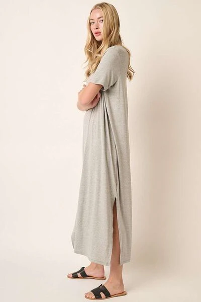 Mittoshop Side Slit Round Neck Short Sleeve Dress - Image 5