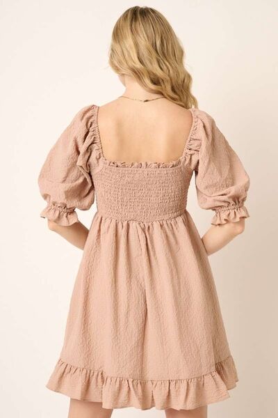 Mittoshop Smocked Ruffled Hem Half Sleeve Mini Dress - Image 2