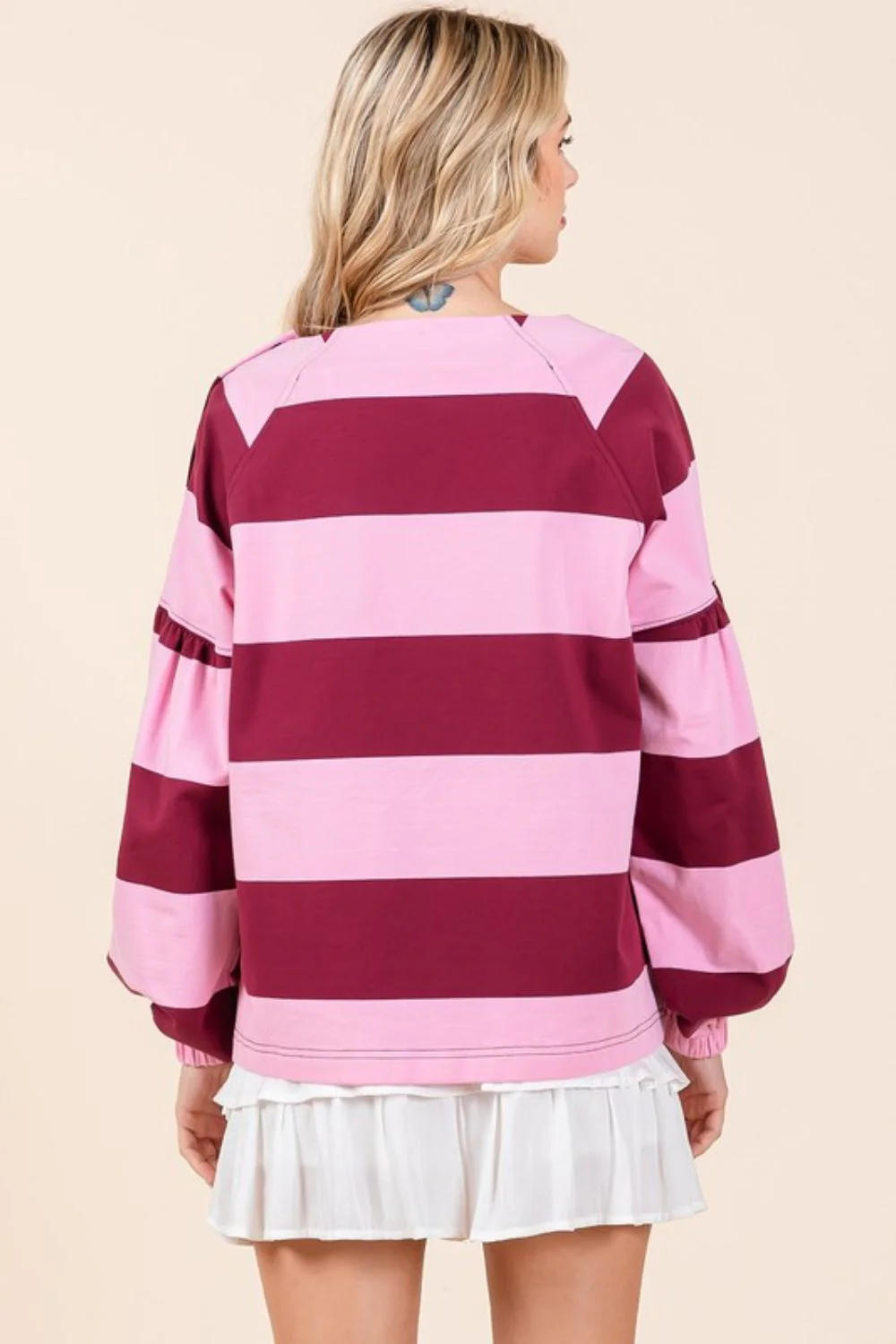 Mittoshop Striped Snap Shoulder Long Sleeve T-Shirt - Image 2