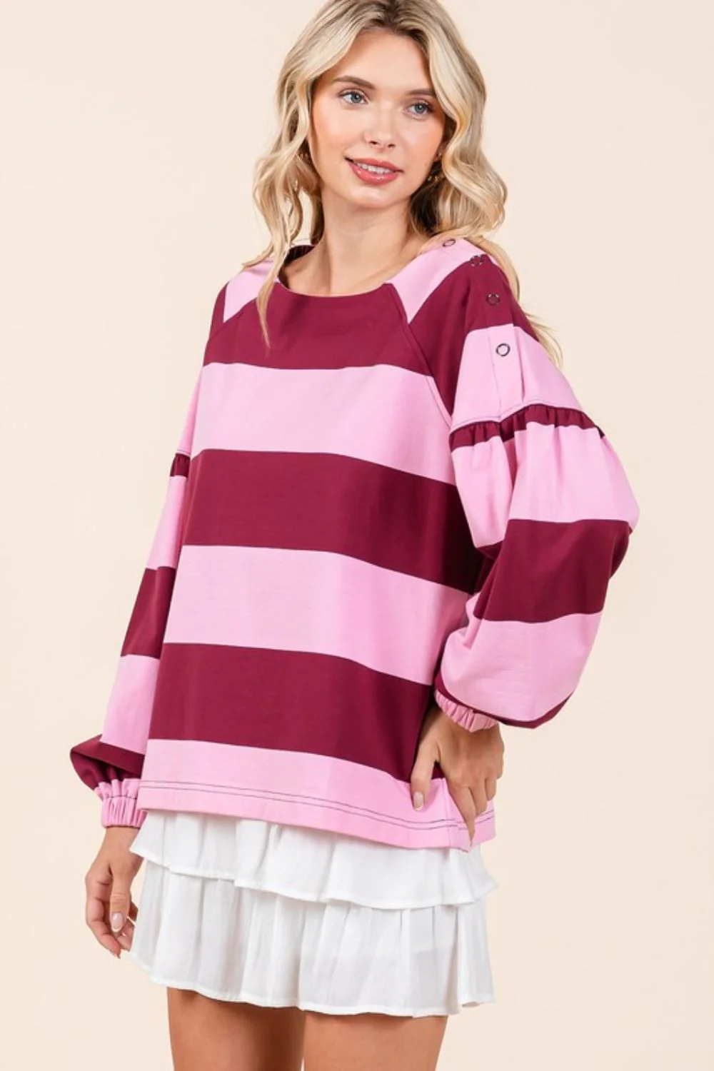Mittoshop Striped Snap Shoulder Long Sleeve T-Shirt - Image 5
