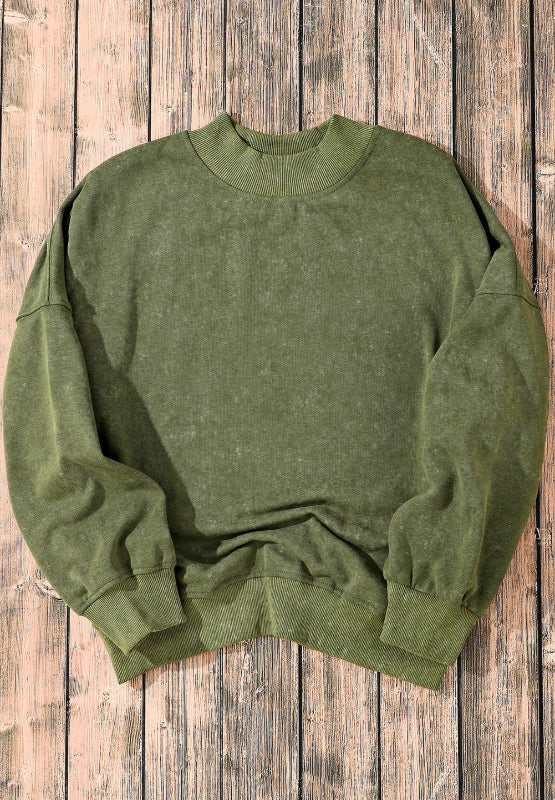 Mock Neck Dropped Shoulder Sweatshirt - Image 10