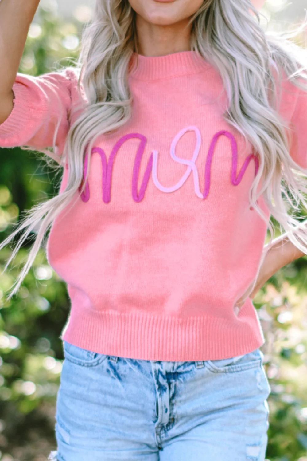 MOM Round Neck Half Sleeve Sweater - Image 2