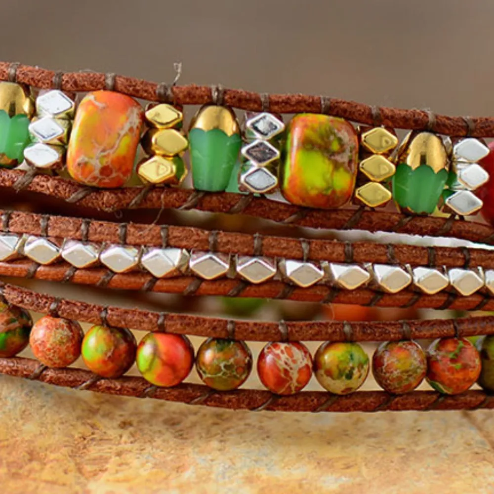Natural Stone Woven Bracelet - Image 3
