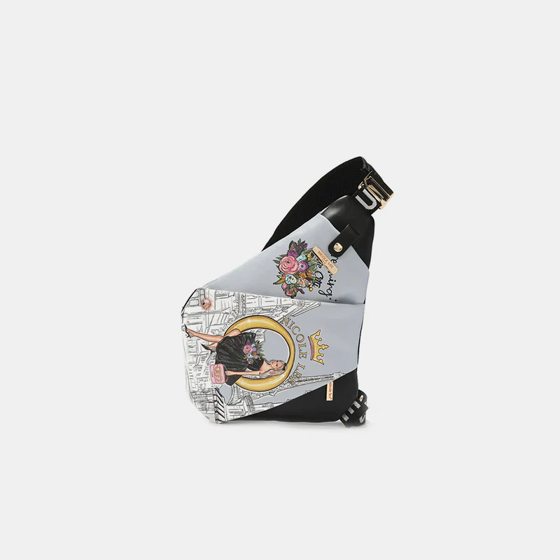 Nicole Lee USA Vegan Leather Leopard & Lip Pattern Crossbody Bag - Image 12