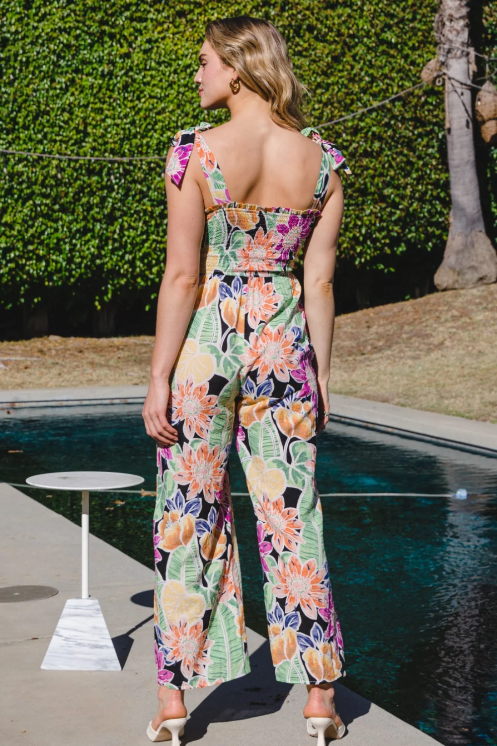 ODDI Full Size Floral Sleeveless Wide Leg Jumpsuit - Image 2