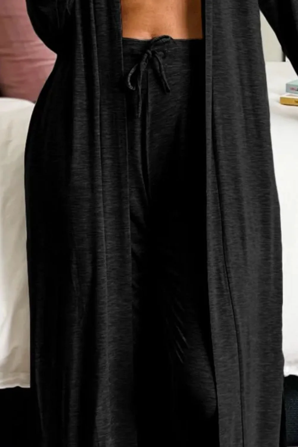 Open Front Long Sleeve Cardigan and Pants Lounge Set - Image 13