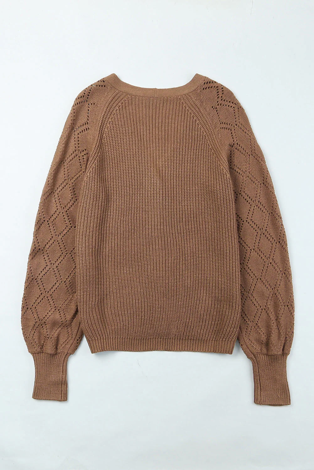 Openwork V-Neck Button Up Cardigan - Image 21