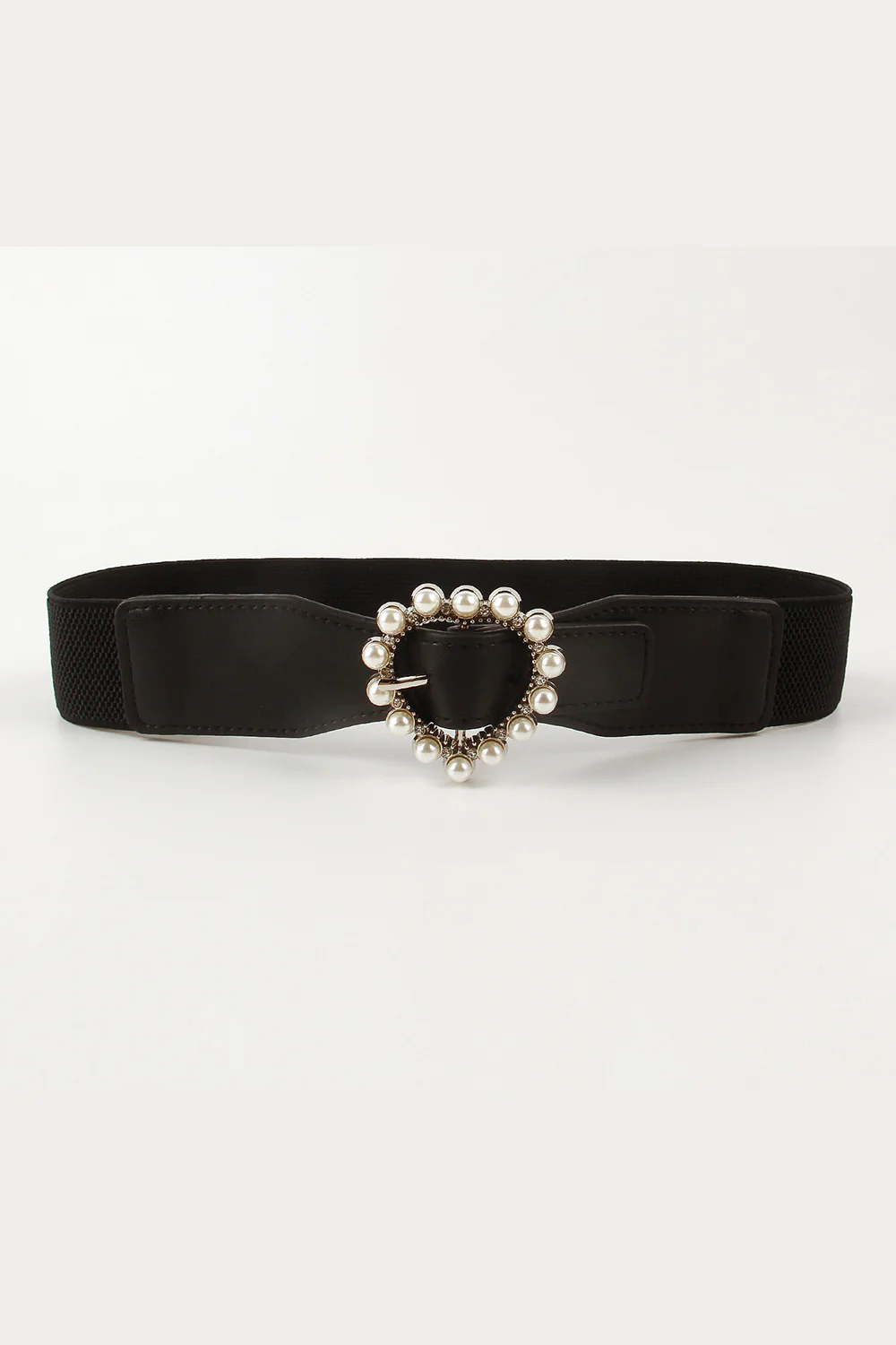 Pearl Heart Buckle Elastic Belt - Image 5
