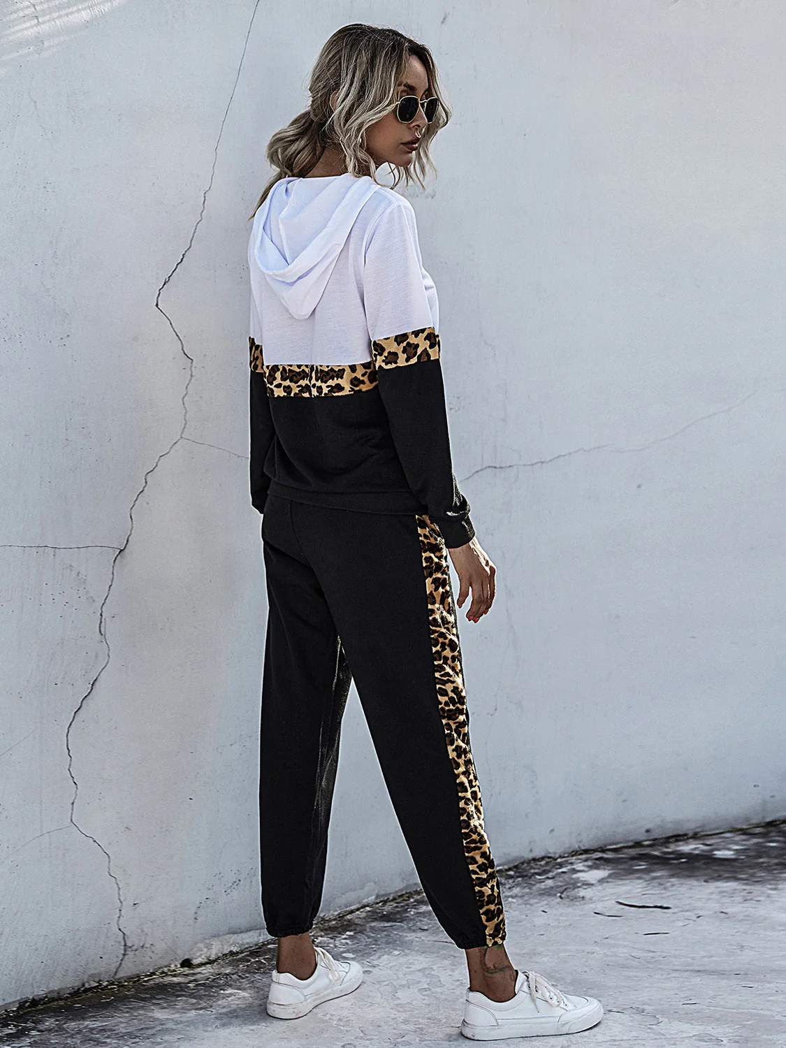 Perfee Contrast Long Sleeve Hooded Top and Joggers Set - Image 2