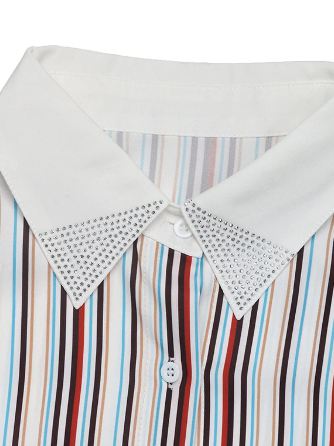 Perfee Contrast Striped Collared Neck Long Sleeve Shirt - Image 6
