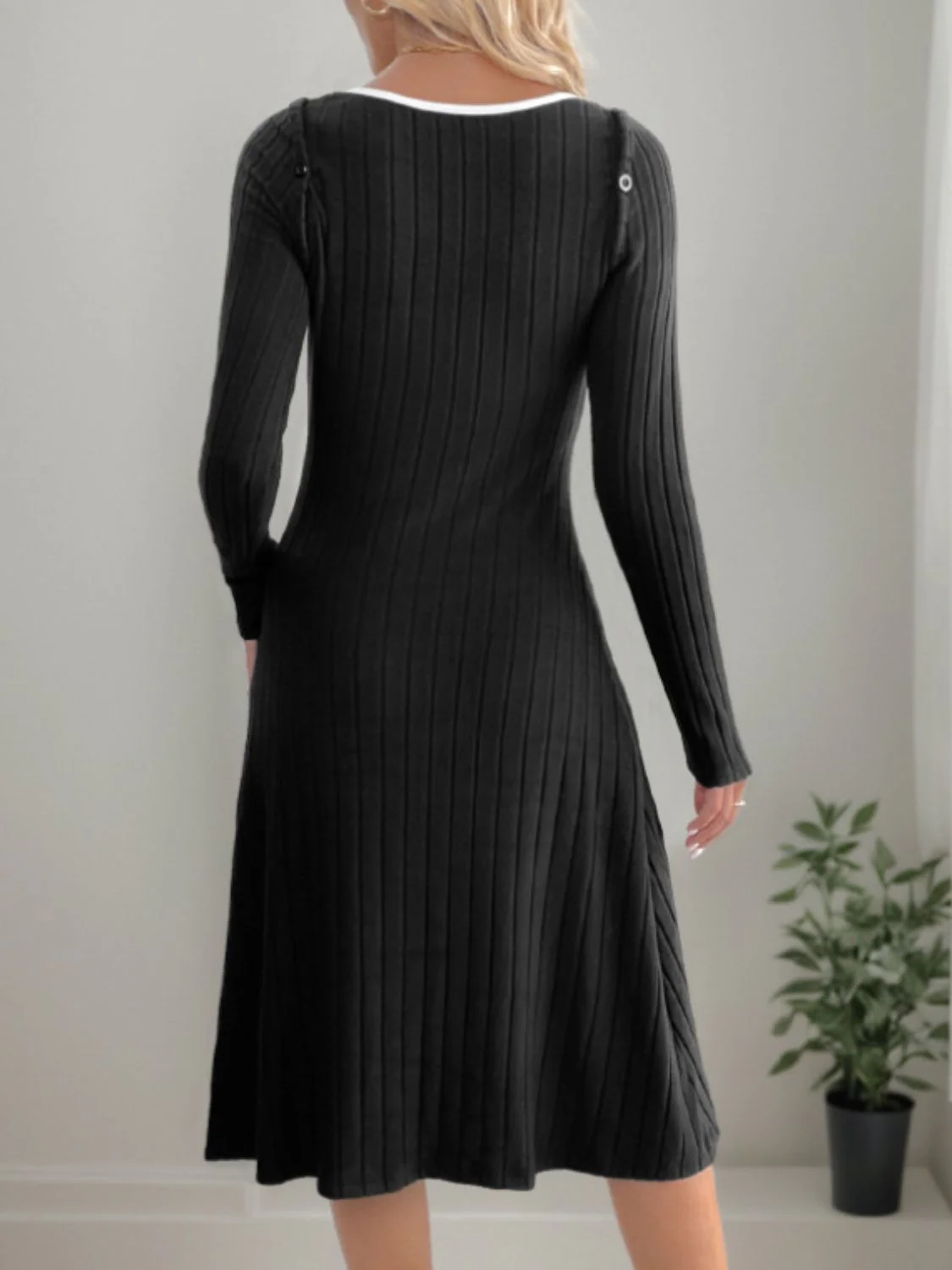 Perfee Slit Wide Strap Dress and Detachable Long Sleeves Set - Image 2