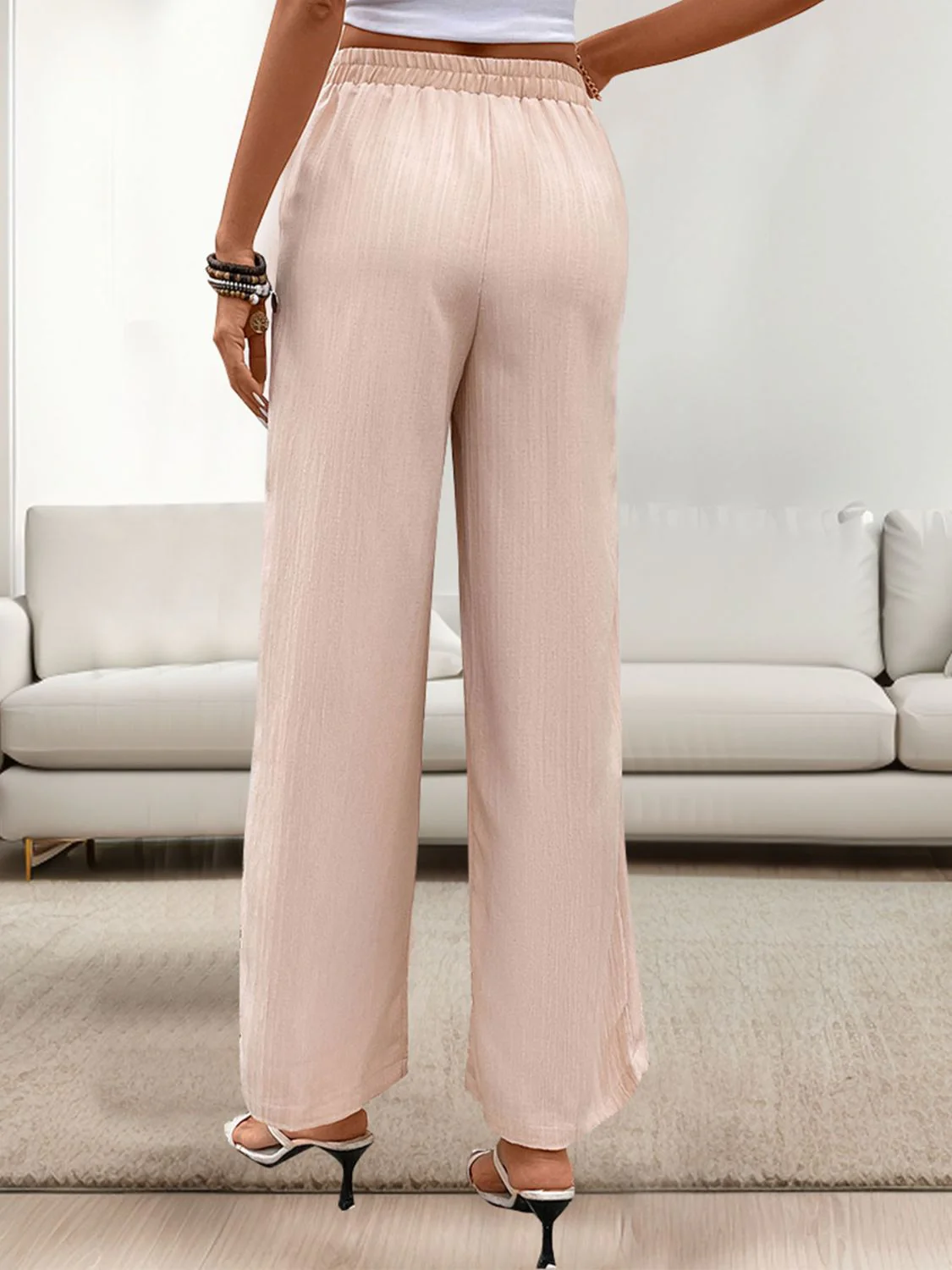 Perfee Tied Wide Leg Pants with Pockets - Image 2