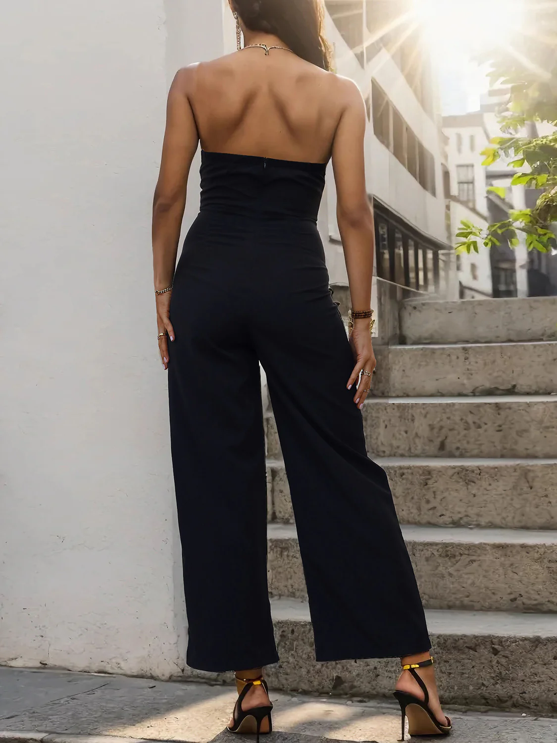 Perfee Tube Sleeveless Wide Leg Jumpsuit - Image 2