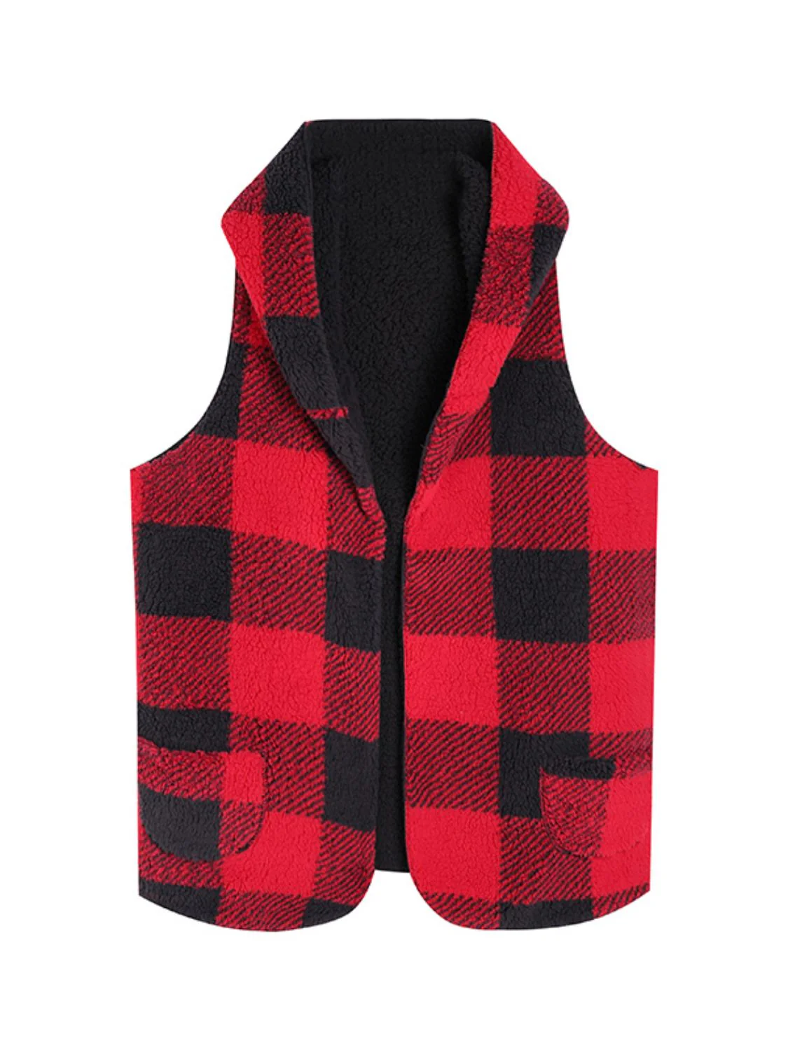 Plaid Hooded Vest - Image 3