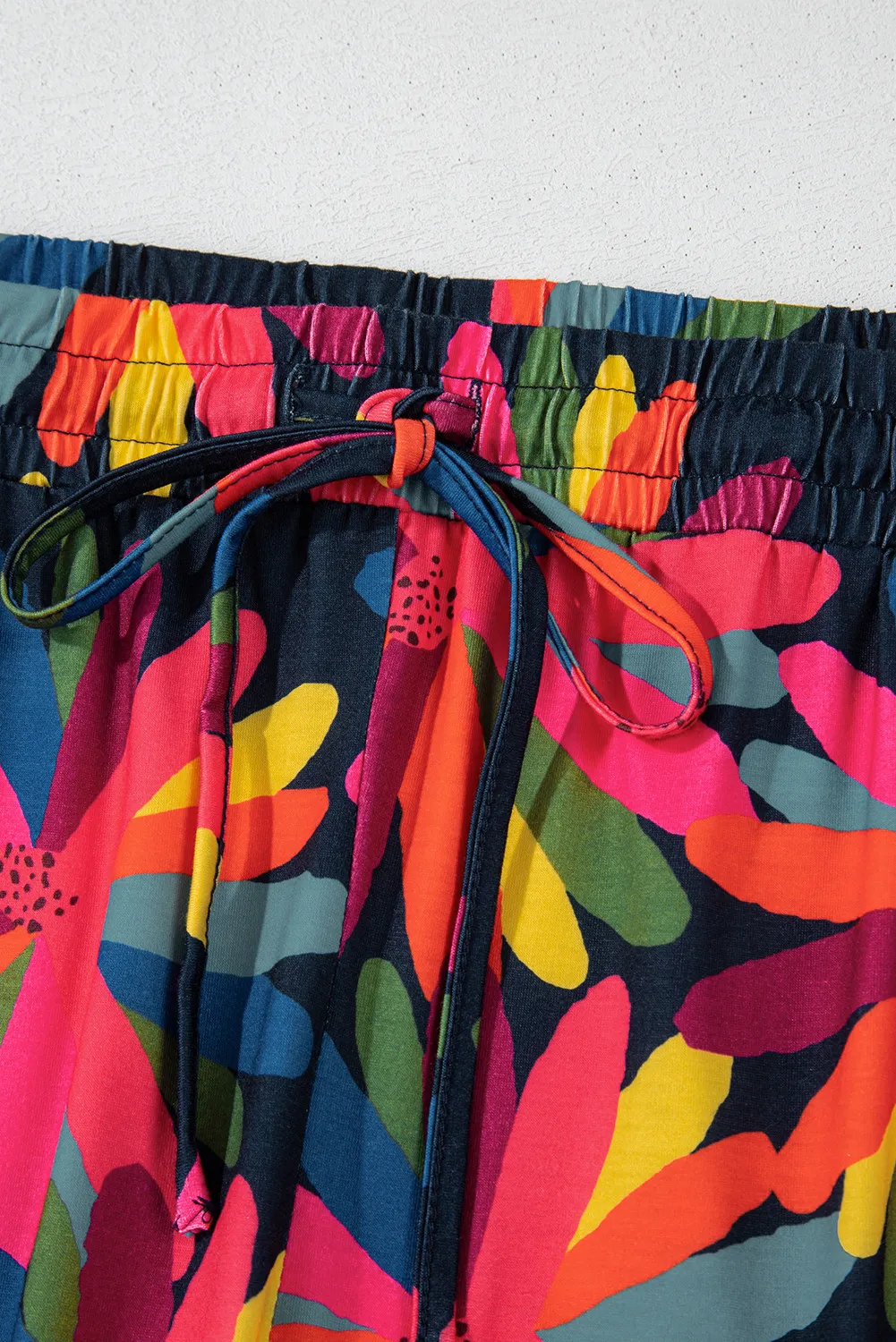 Plus Size Printed Round Neck Top and Drawstring Pants Set - Image 5