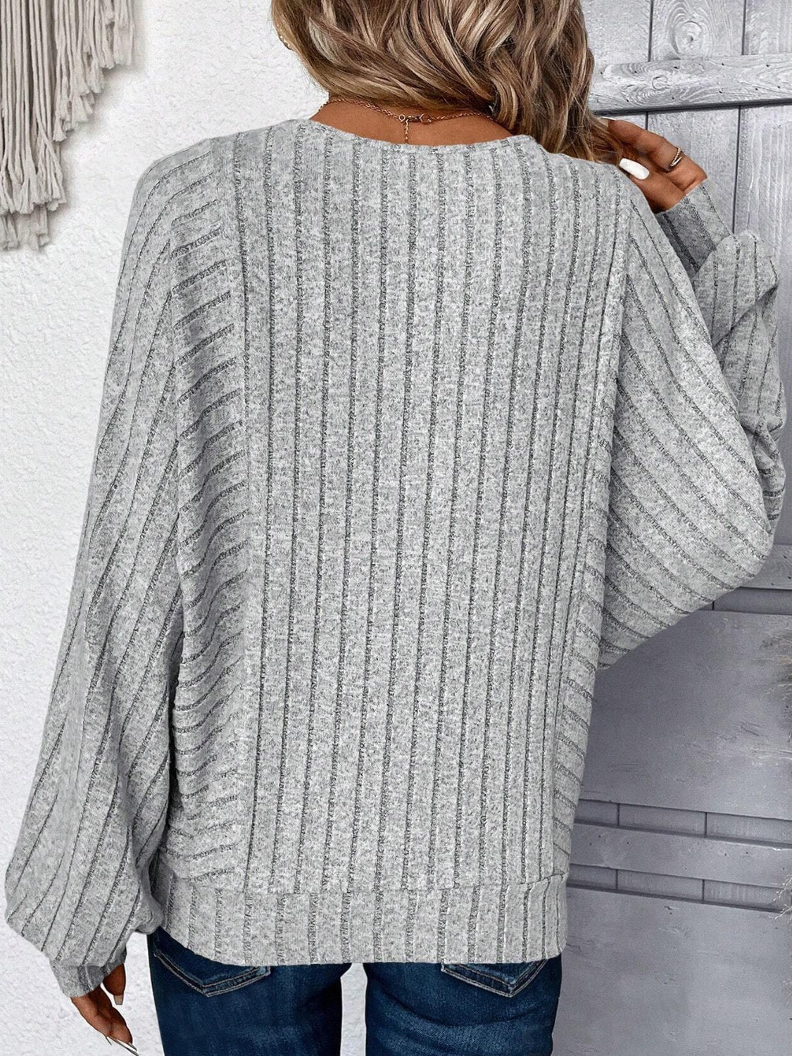 Plus Size Round Neck Batwing Sleeve T-Shirt - Image 14