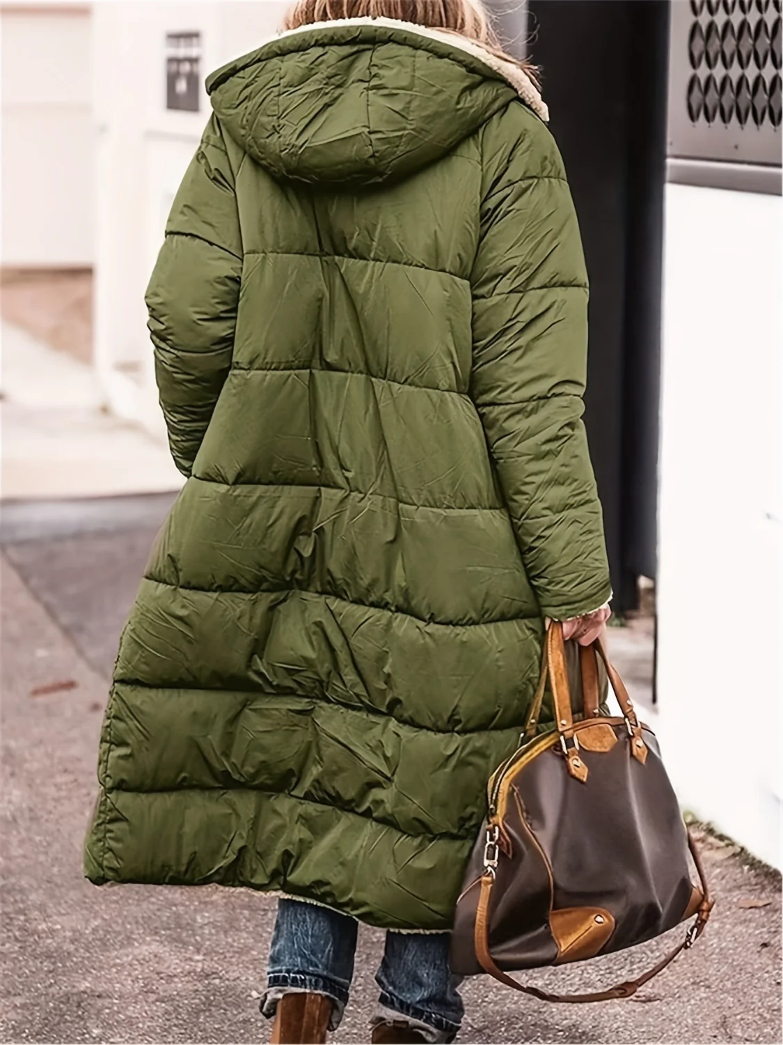Plus Size Zip Up Sherpa Hooded Coat - Image 19