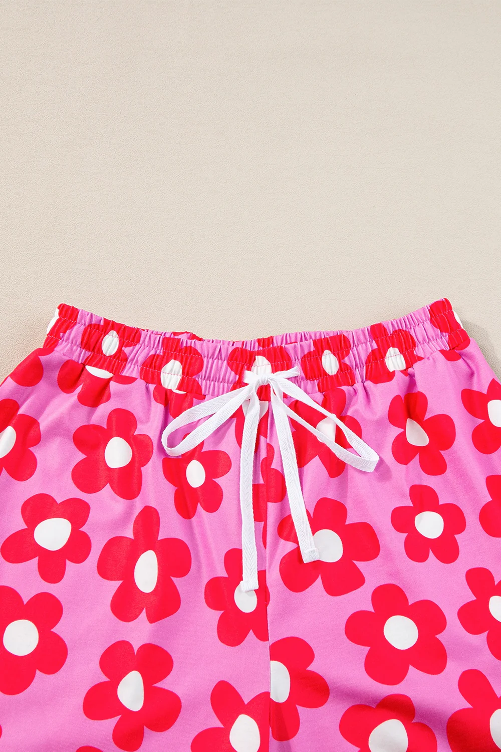 Pocketed Flower Half Sleeve Top and Shorts Lounge Set - Image 12
