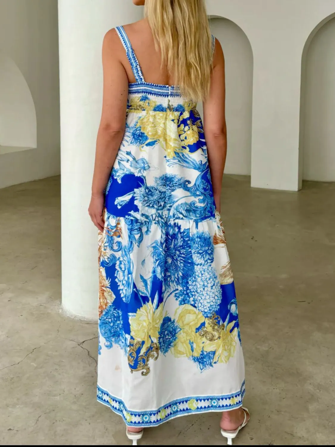 Pocketed Printed Sleeveless Cami Dress - Image 3