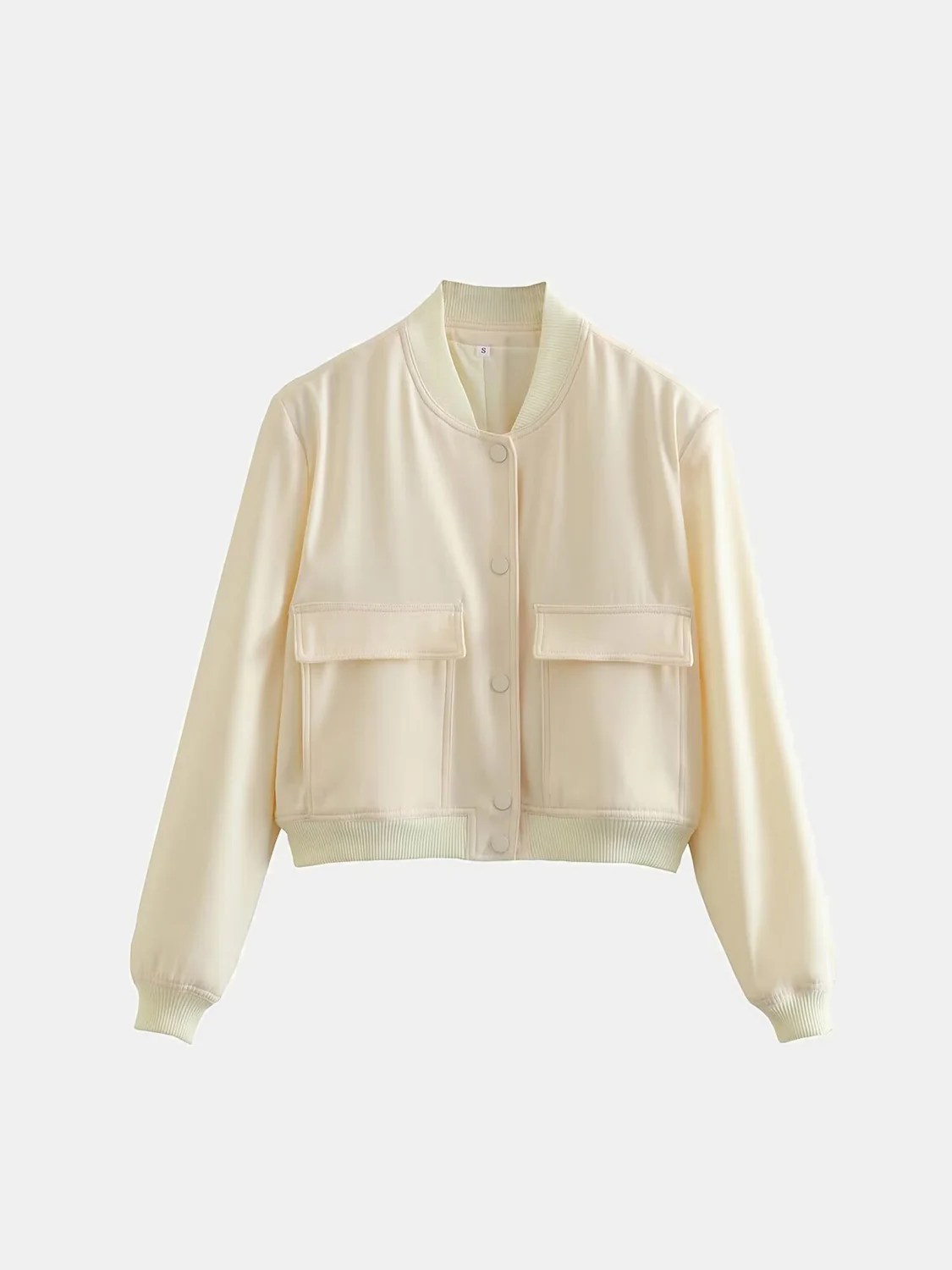 Pocketed Snap Down Baseball Collar Jacket - Image 10