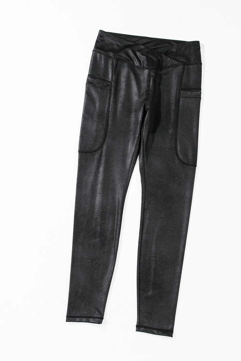 Pocketed V-Cut Waist Leggings - Image 4