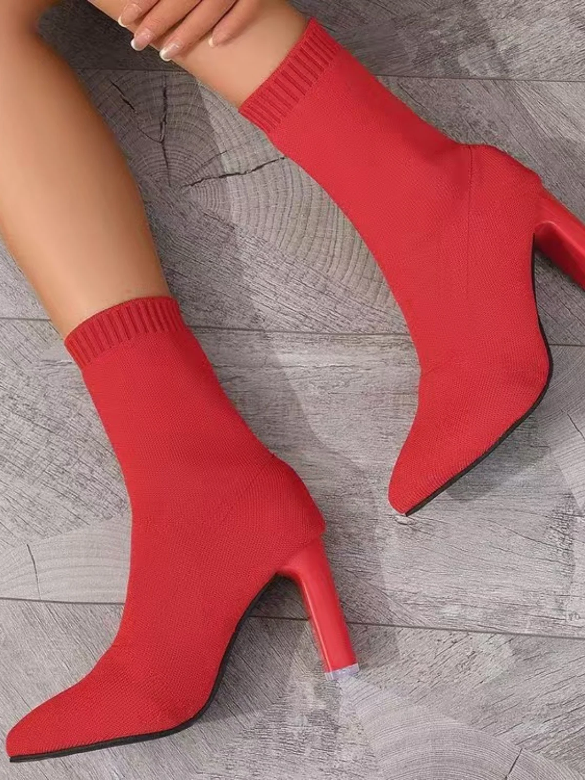 Point Toe Block Heel Boots - Image 5