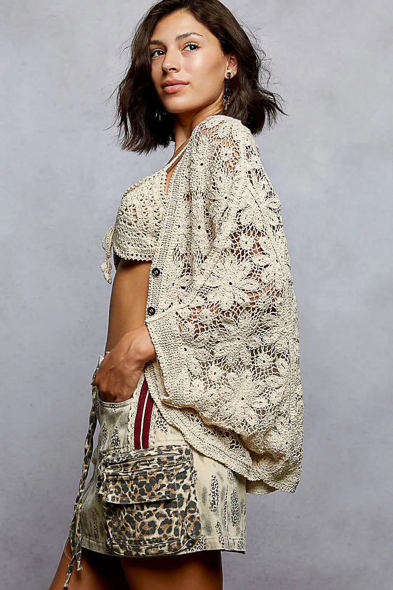 POL Crochet Knit Lightweight Cardigan - Image 3