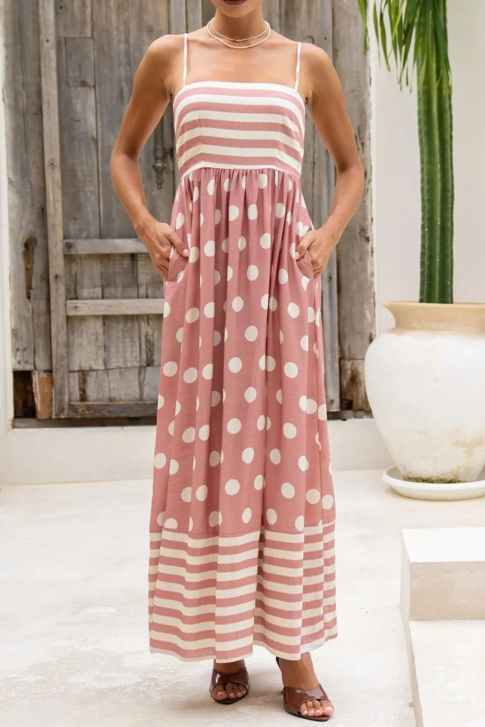 Polka Dot Square Neck Cami Dress - Image 12