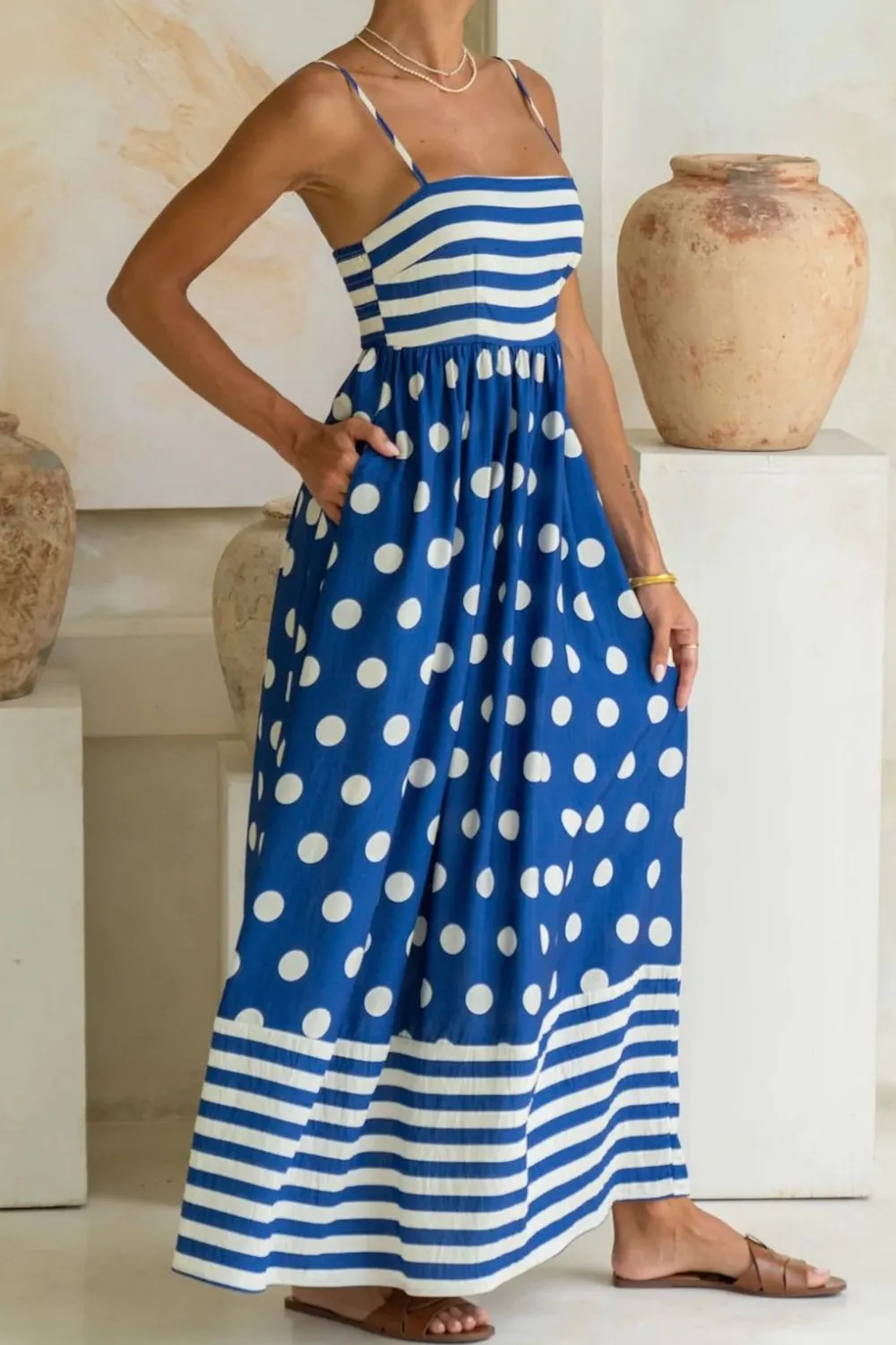 Polka Dot Square Neck Cami Dress - Image 17