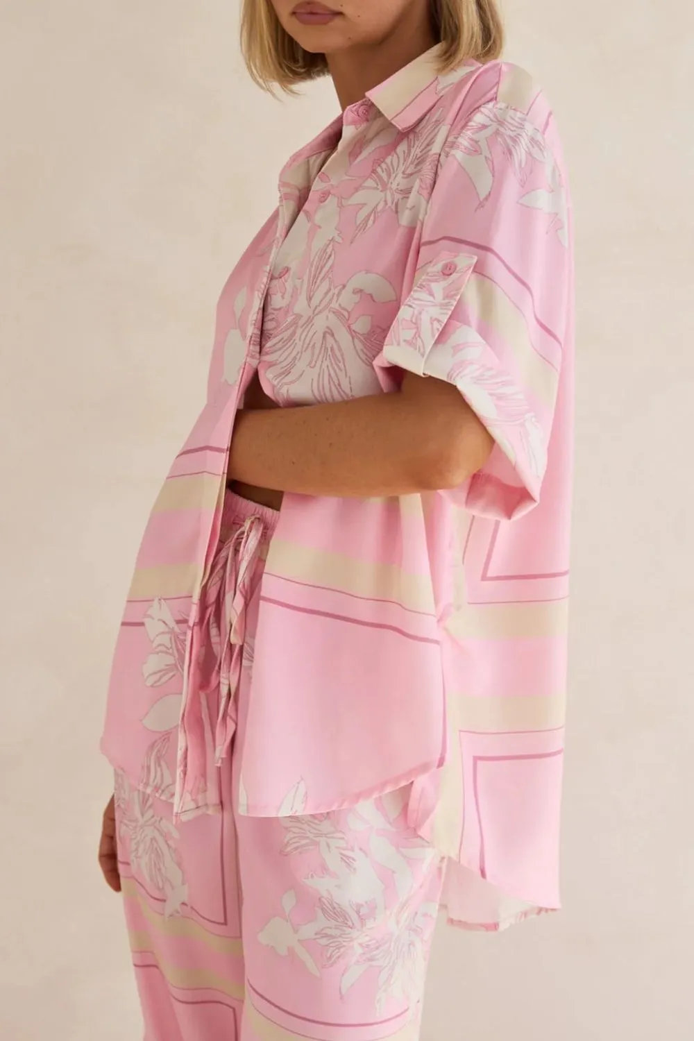 Printed Button Up Shirt and Pants Set - Image 25