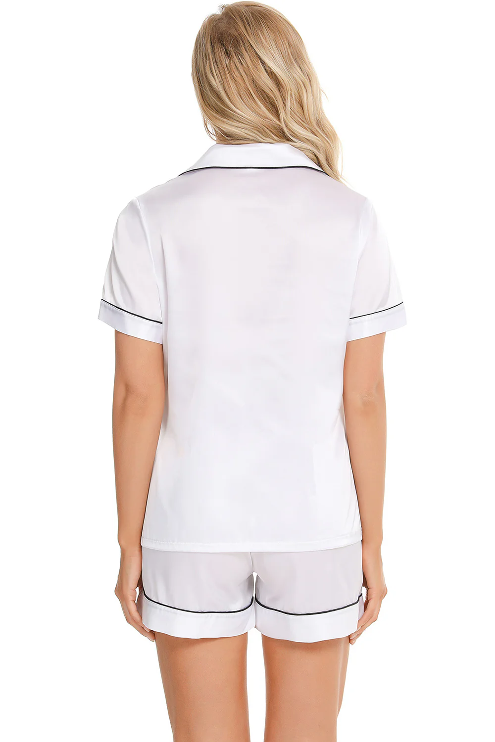 Printed Button Up Short Sleeve Top and Shorts Lounge Set - Image 18