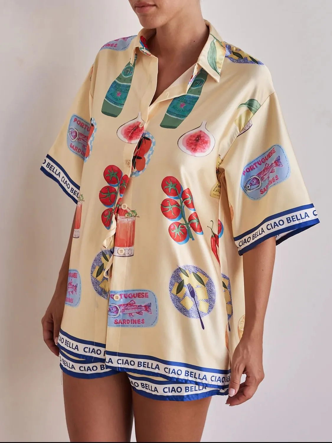 Printed Button Up Top and Shorts Set - Image 4
