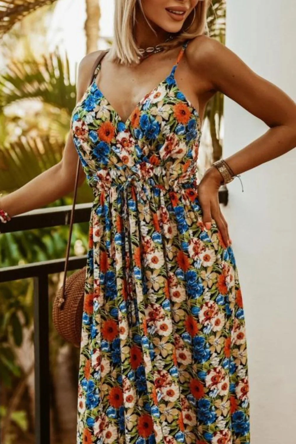 Printed Spaghetti Strap Maxi Dress - Image 14