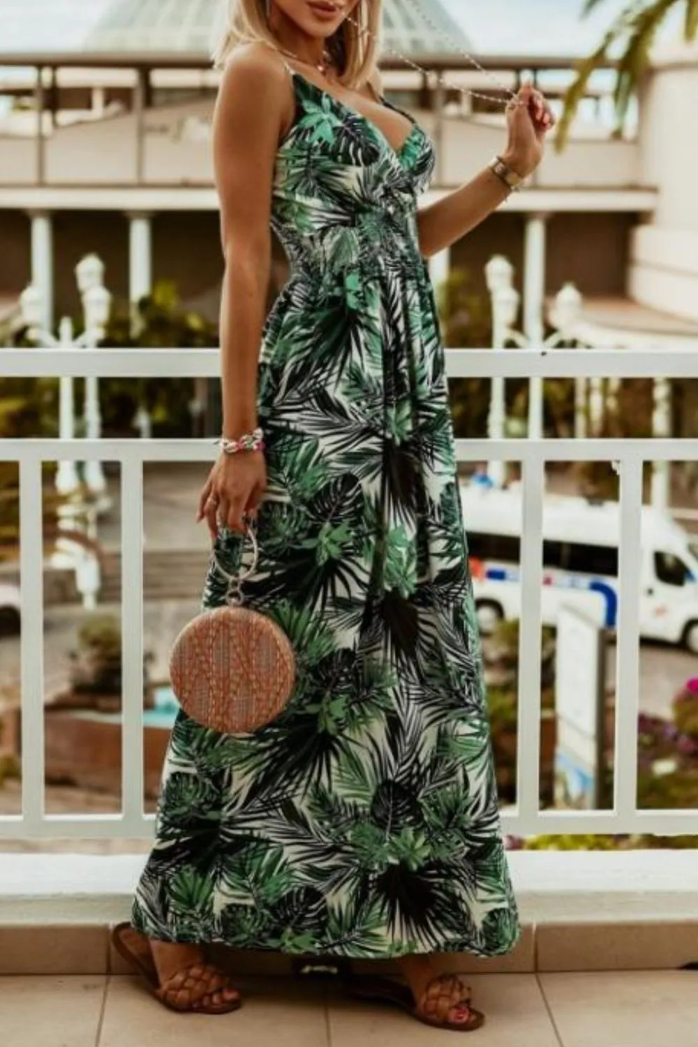 Printed Spaghetti Strap Maxi Dress - Image 2