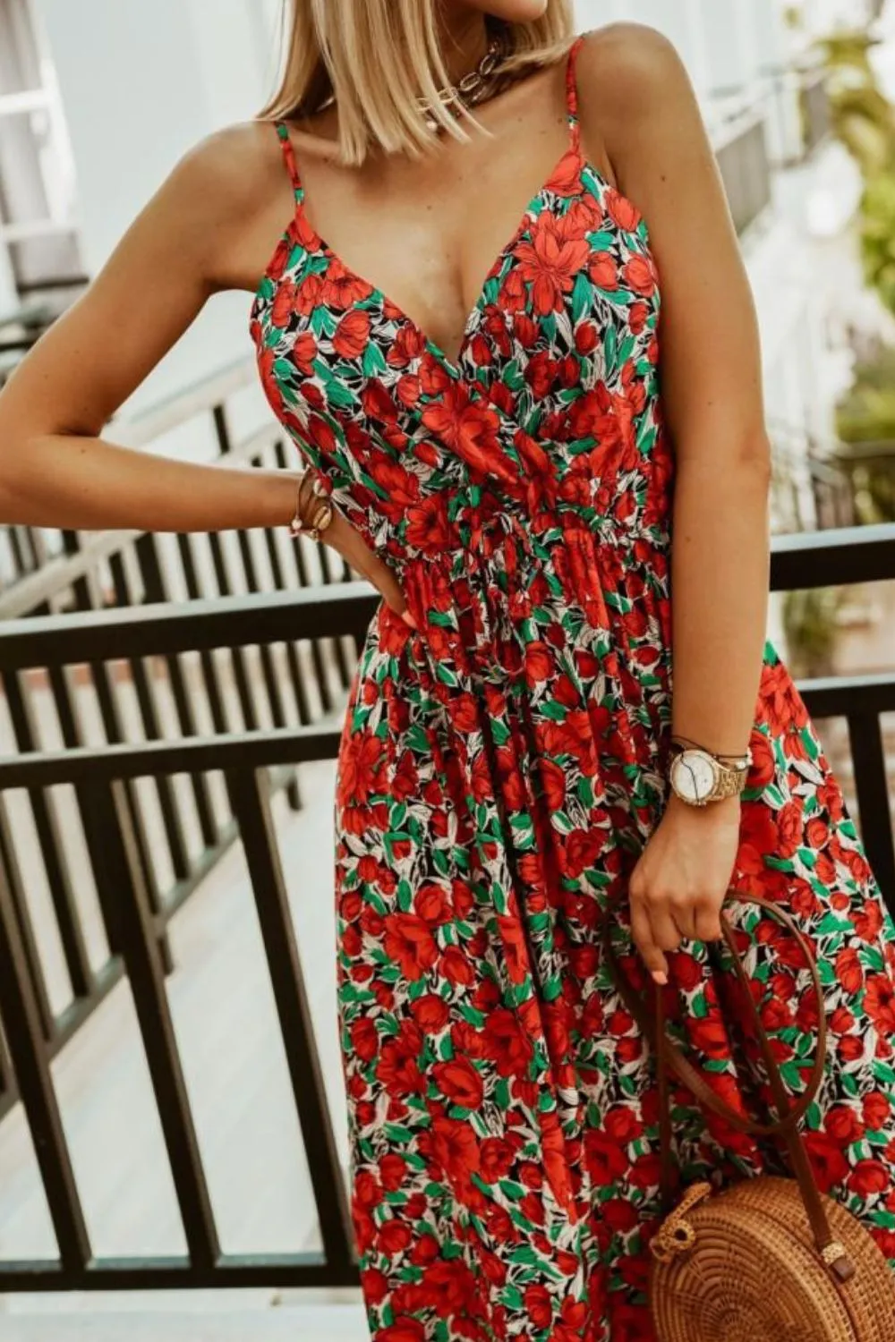 Printed Spaghetti Strap Maxi Dress - Image 28