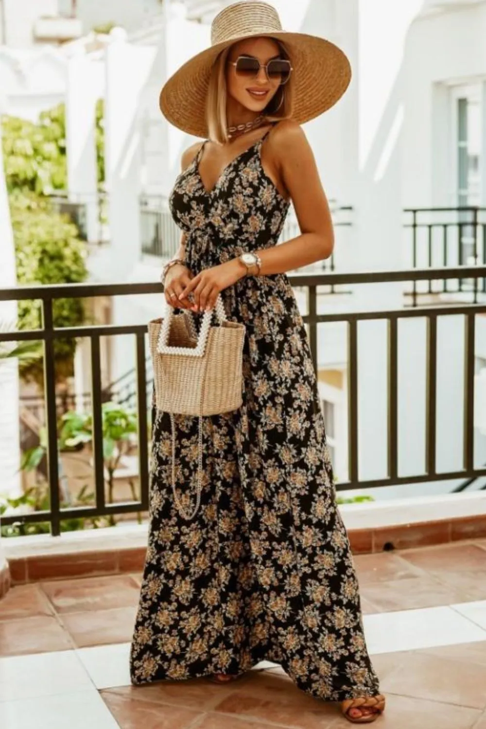 Printed Spaghetti Strap Maxi Dress - Image 9